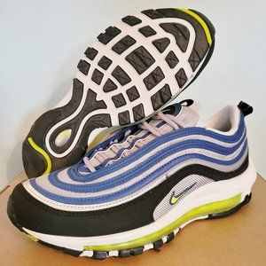 Nike Air Max 97 OG Atlantic Blue Running Shoes Womens 8 Silver Yellow